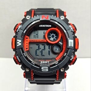 Mens Armitron Sport Digital Chronograph Watch Works Month Day Date Alarm